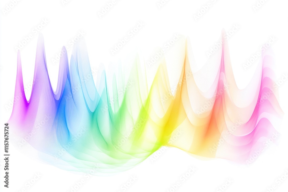 Poster A colorful and unique abstract design featuring a rainbow on a white background
