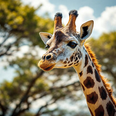 Concept photo of a giraffe with space for text