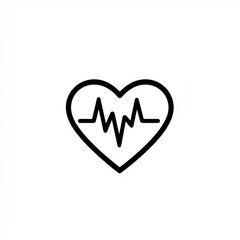 Stylized heart with an ECG line, symbolizing health and vitality.
