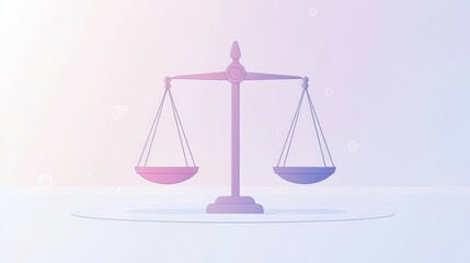 Modern and Elegant Illustration of a Balanced Scale Representing Justice in a Minimalist Style Perfect for Legal and Ethical Themes