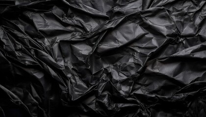 A dark wrinkled paper texture showcasing high contrast folds, rough creases, and a dramatic appearance, perfect for edgy and bold design themes
