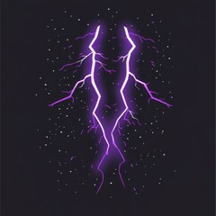 Fototapeta premium Vibrant purple lightning bolts illuminate a dark cosmic background.