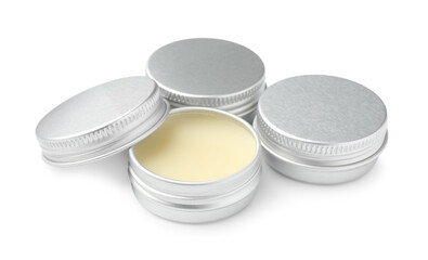 Lip balms isolated on white. Cosmetic product