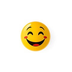 Fototapeta premium Solid Background Emoji: Classic Smiley Face Illustration 