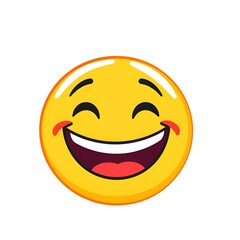 Fototapeta premium Simple Smiley Face: Cartoon Emoji with Solid Background 