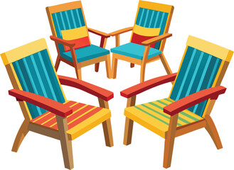 Customizable Patio Chairs Vector Illustration