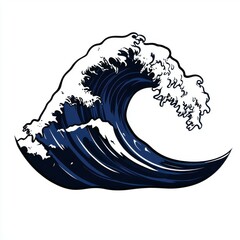 Obraz premium A powerful blue ocean wave with white frothy crest, capturing the beauty of nature's force.