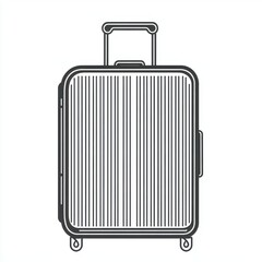 Fototapeta premium A sleek, black luggage suitcase with vertical stripes, perfect for travelers seeking style and functionality.