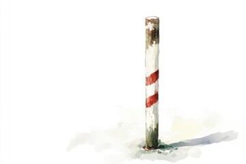 Watercolor art featuring a red and white flagpole, suitable for various uses including branding, decoration, and illustration