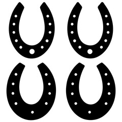 Horseshoe silhouette vector Designs