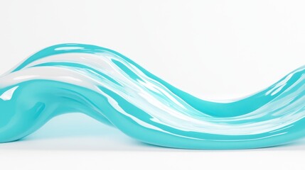 Smooth Blue and White Fluid Waves Flowing Gracefully on a Light Background