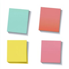 Fototapeta premium Colorful sticky notes in pastel shades arranged in a creative layout.
