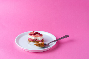 Soft and moist Pink Lady cake with creamy berry filling, elegantly layered for a delicious and visually appealing dessert. Perfect for special occasions and festive celebrations.