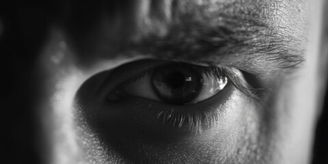 A detailed view of a person's eye with facial features blurred out