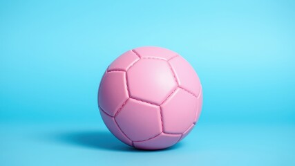 Fototapeta premium A Pink Ball on a Light Blue Background A Simple, Clean Image for Various Applications