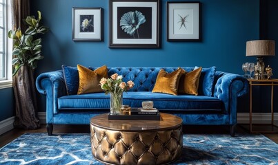Art Deco blending bold metallics with geometric patterns, Generative AI