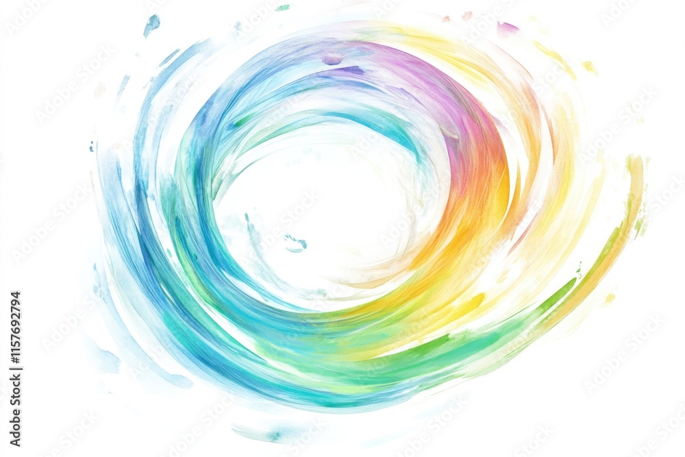 Poster A colorful swirl pattern on a white background, great for decorative purposes or adding color to any design