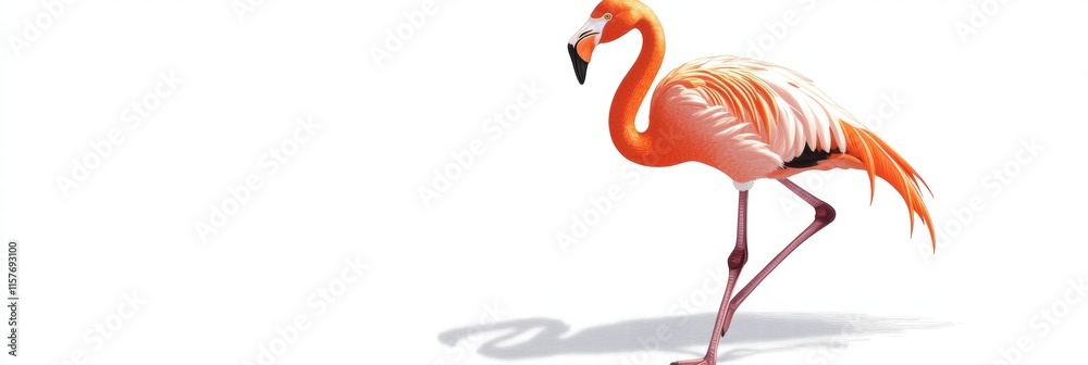 Poster beautiful flamingo illustration with ample copy space for custom text and creative designs. generati