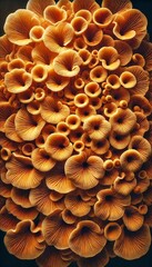 Golden Mushroom Cluster - Abstract Nature Pattern