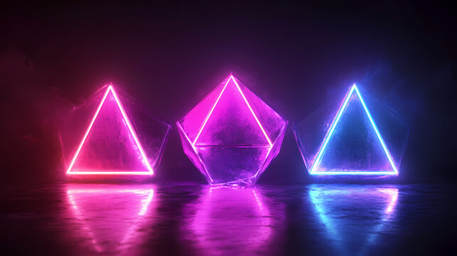 vibrant geometric neon