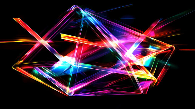 vibrant geometric neon