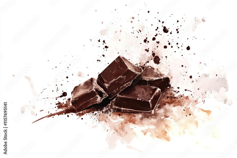 Poster a single piece of chocolate placed on a table, ready to be enjoyed