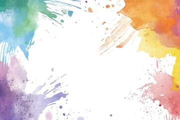 Obraz premium A watercolor background with colorful paint splatters, ideal for creative projects and designs