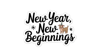 new year new beginning text sticker