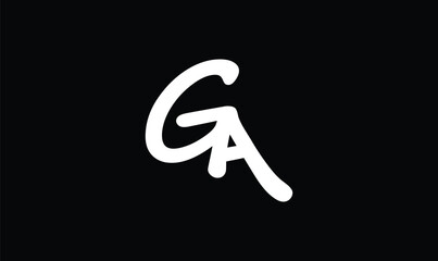 GA Initial handwriting or handwritten logo for identity. Logo with signature and hand drawn style.
