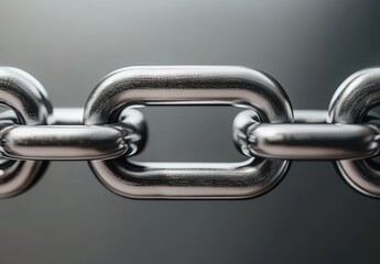 Obraz premium Close-up of a chain against a grey background