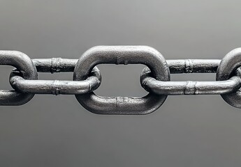 Fototapeta premium Close-up of a chain against a grey background