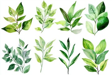 A close-up shot of lush green leaves on a clean white surface, perfect for showcasing natural beauty and simplicity