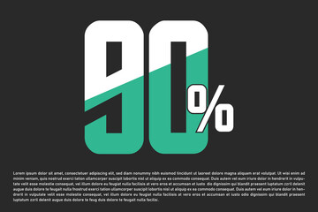 Sale off discount promotion set made of numbers . Vector Illustration of 90% percent discount arabic for your unique selling poster, banner ads.