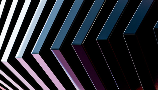 Abstract 3D Render with Metal and Crystal Elements
