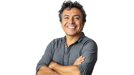 Confidently Smiling Man Portrait Photo: Close-Up Shot Against Neutral Background. AI Generated