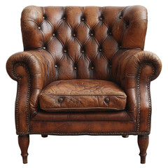 leather armchair isolated on white