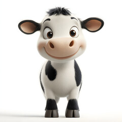 Fototapeta premium cute cow cartoon 3D