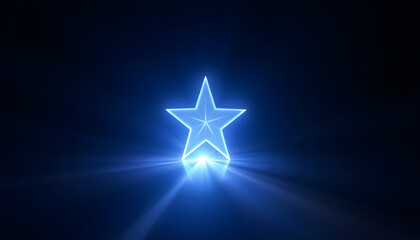 Blue  Glow Star. Light glowing effect, low-poly. isolated with white highlights