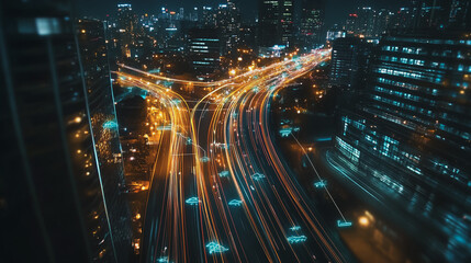 Smart digital Innovation city with connection network reciprocity over the cityscape. of future smart wireless digital city and social media networking systems that connects people with in city