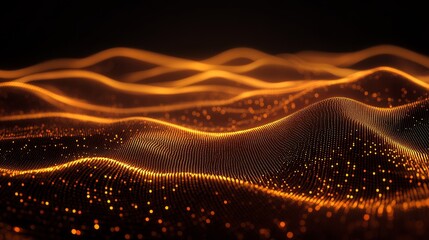 Abstract glowing waves, digital art.