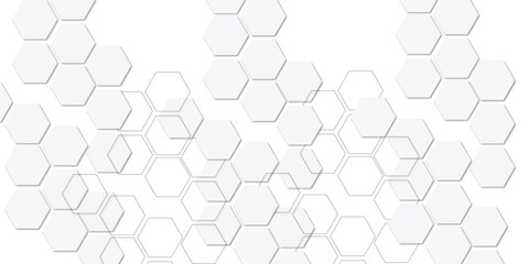 Abstract technology white geometric hexagon on transparent concept design honeycomb shape vector 