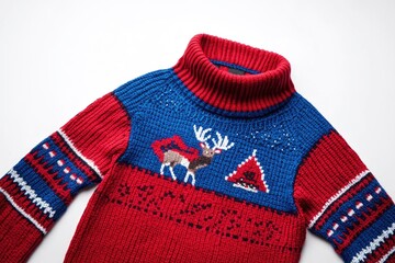 Illustration of a sweater with a deer pattern, suitable for outdoor or nature-themed projects