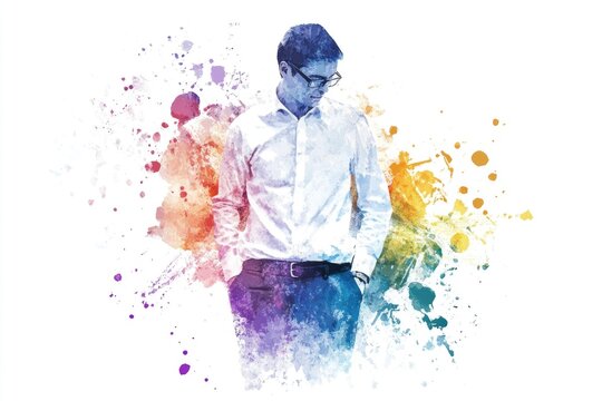 A person dressed in white shirt and black pants, suitable for professional or formal occasions