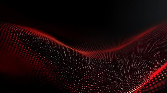 Abstract red digital wave background.