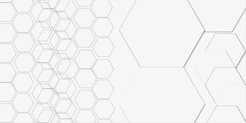 Obraz premium Abstract technology white geometric hexagon on transparent concept design honeycomb shape vector 