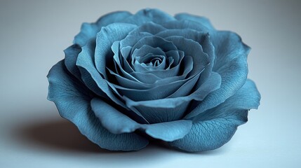 Single blue rose blossom, close-up view.
