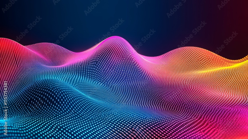 Poster Abstract colorful wave particle background