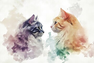 Two domesticated felines sharing a moment of companionship