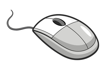 Click. Graymouse for computer on white