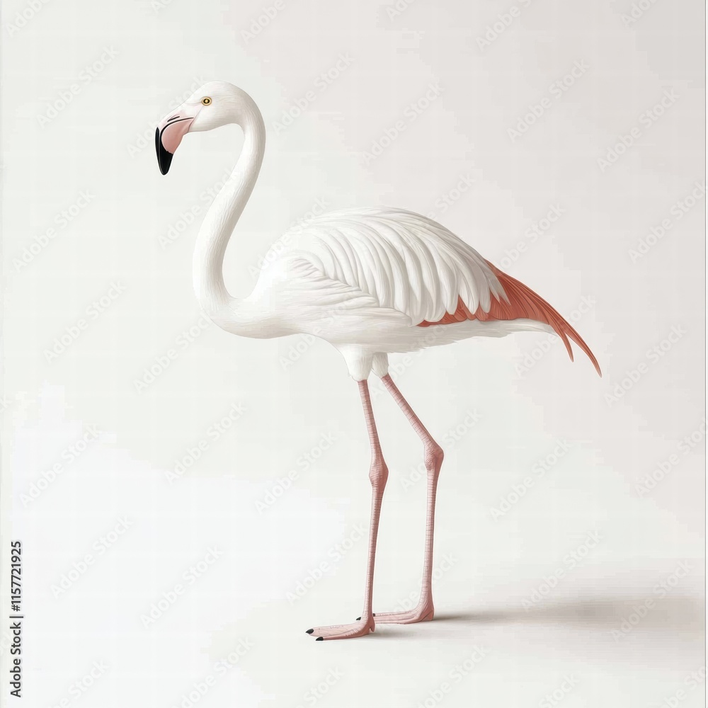 Poster Elegant flamingo illustration with ample copy space for branding or context in any design project. Generative AI